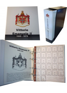 Raccoglitore a 4 anelli per tutte le monete di Vittorio Emanuele II 1849 - 1878